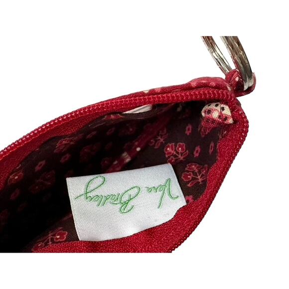 Vera Bradley Wristlet Pouch Wallet 6.5x3 & ID Keychain Pouch Mesa Red - Picture 10 of 11